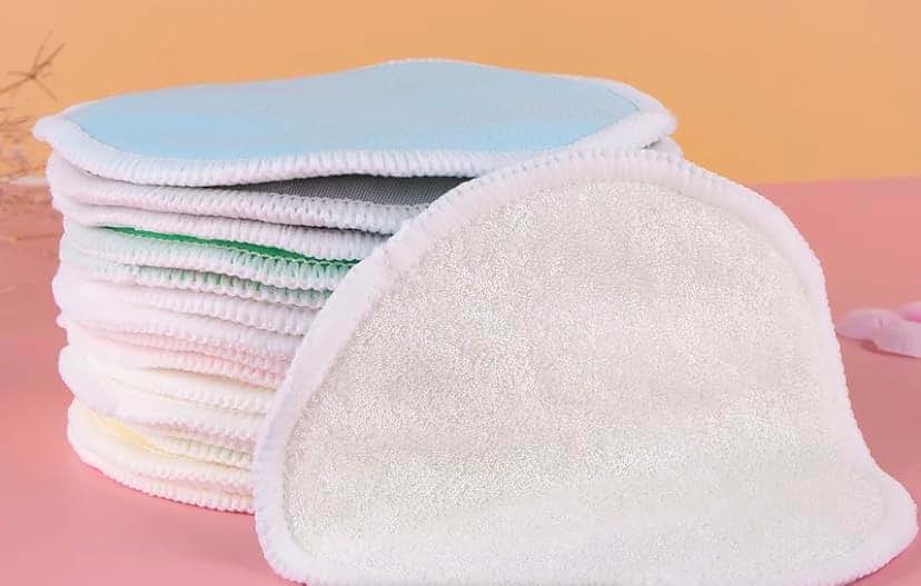 Kinderoo Reusable Nursing Pads, 8 Pack, Maternity Breastfeeding Pads, Blue/White. Can also be used as reusable (photo 4)