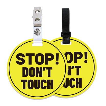 Pligreat Yellow Don't Touch Baby Signs (2 Pack) for Stroller and Car Seat