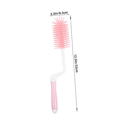 BabyOneStop Silicone Baby Bottle Teat Cleaning Brush Set, Light Grey