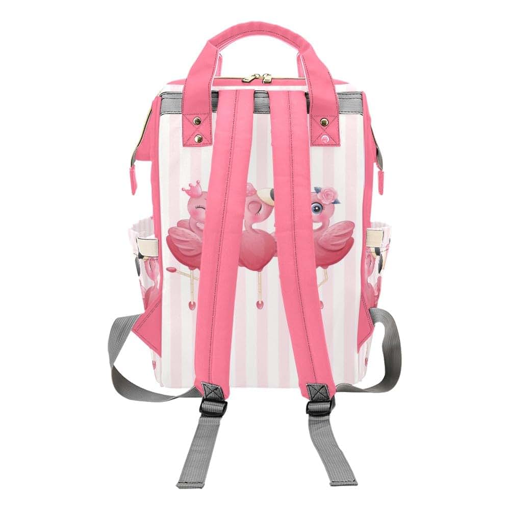 NZOOHY Three Cute Flamingo Personalized Diaper Bag Backpack,Custom Name Diaper Backpack Baby Nappy Bag Mommy Bag for (photo 4)