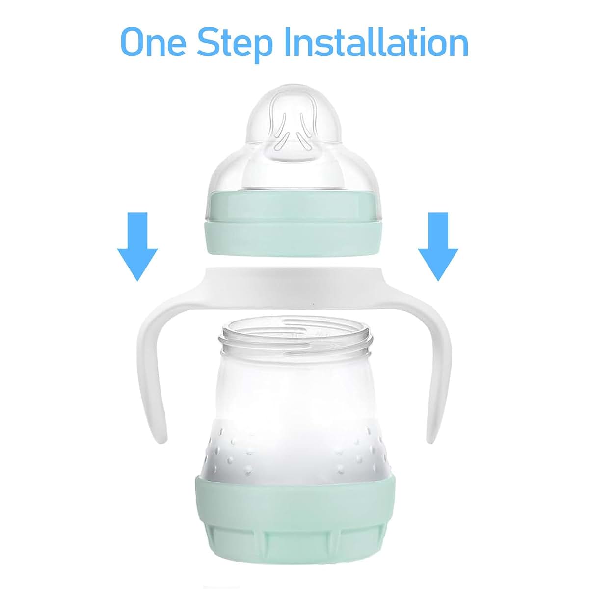 XTSWFC 6Pack Baby Handles for MAM Bottles, Ergonomic Non-Slip Bottle Grips for Self-Feeding, Fits MAM Bottle 5oz, 9oz & (photo 2)