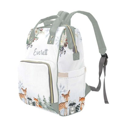 YallLocoMo Personalized Diaper Bag Backpack Winter Snowflake Woodland (photo 4)