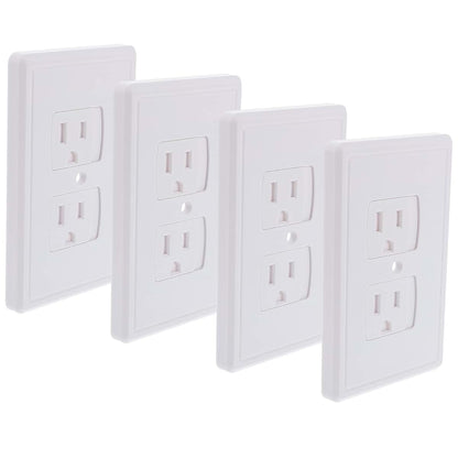 TEHAUX 4 Pack Self-Closing Outlet Covers, ABS, White Finish