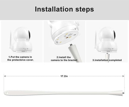 SUTINE Baby Monitor Mount for Nanit Pro with Flex Stand, 17" Flexible Goose Neck, 1/4 Screw, White