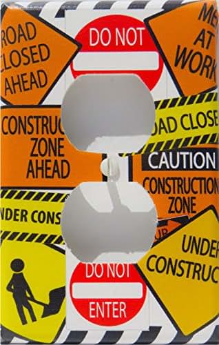 Presto Wall Decals Construction Sign Switch Plate Outlet Cover