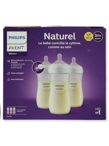 Philips Avent Natural Wide Neck Bottles, 11 oz., 3-Pack