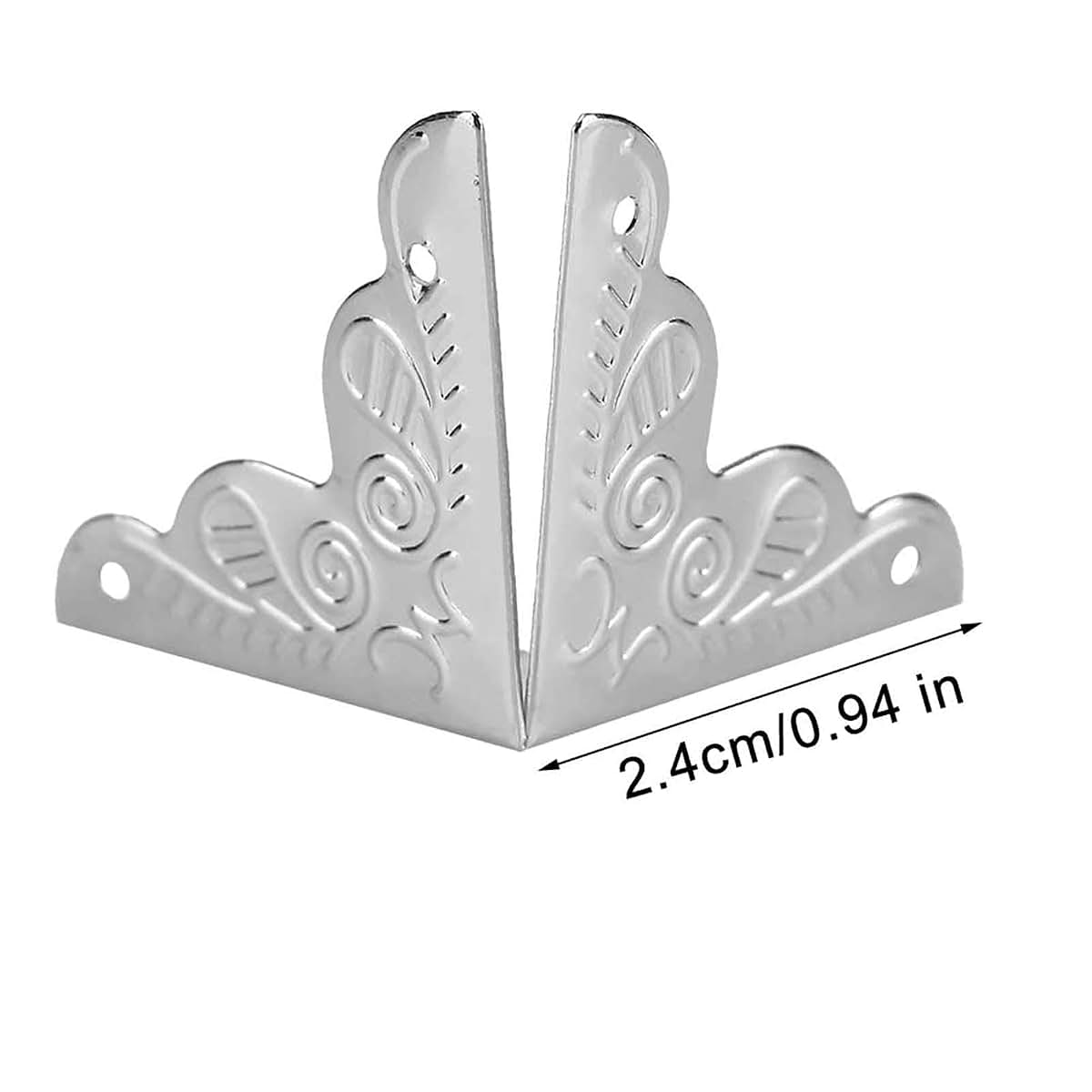 Jwthee 12pcs Mini Jewelry Box Corner, Decorative Box Corner Protector Edges Safety Guards Covers Three Sided Metal