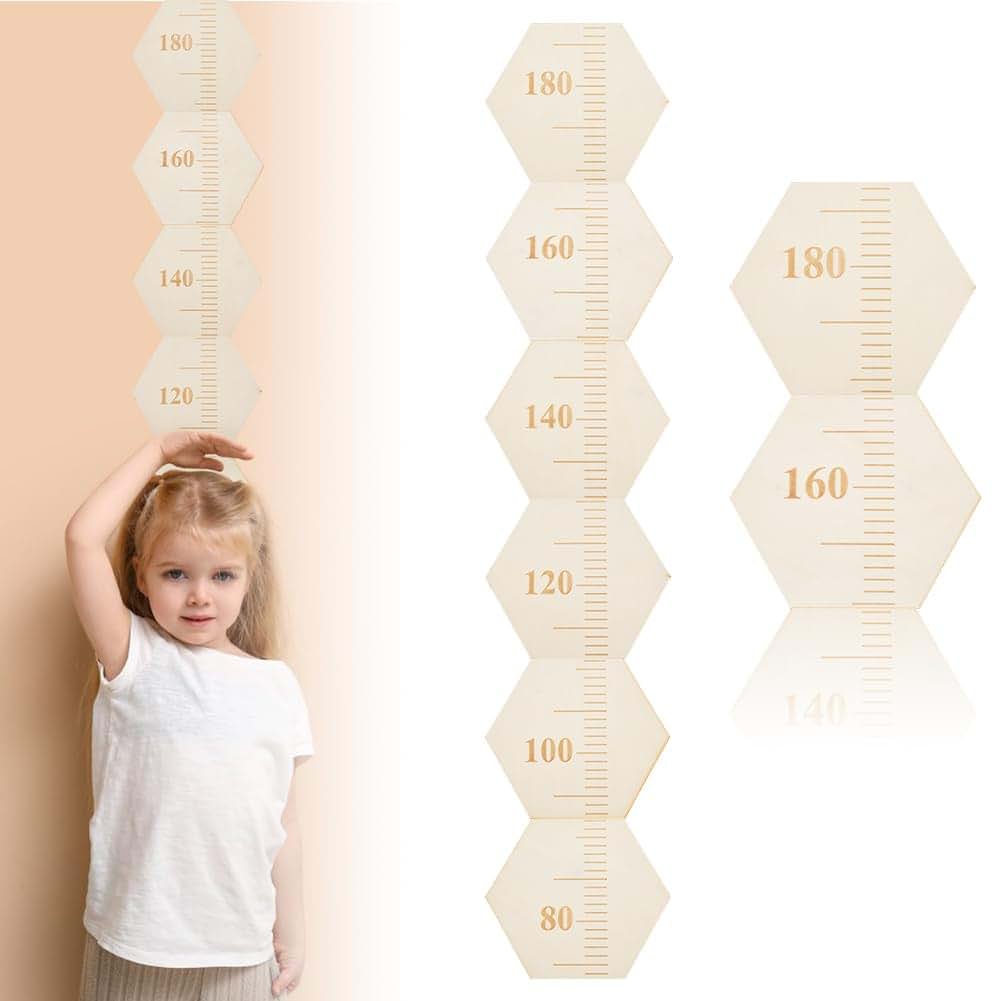 Mayjoydiy Hexagon Wooden Growth Chart Ruler