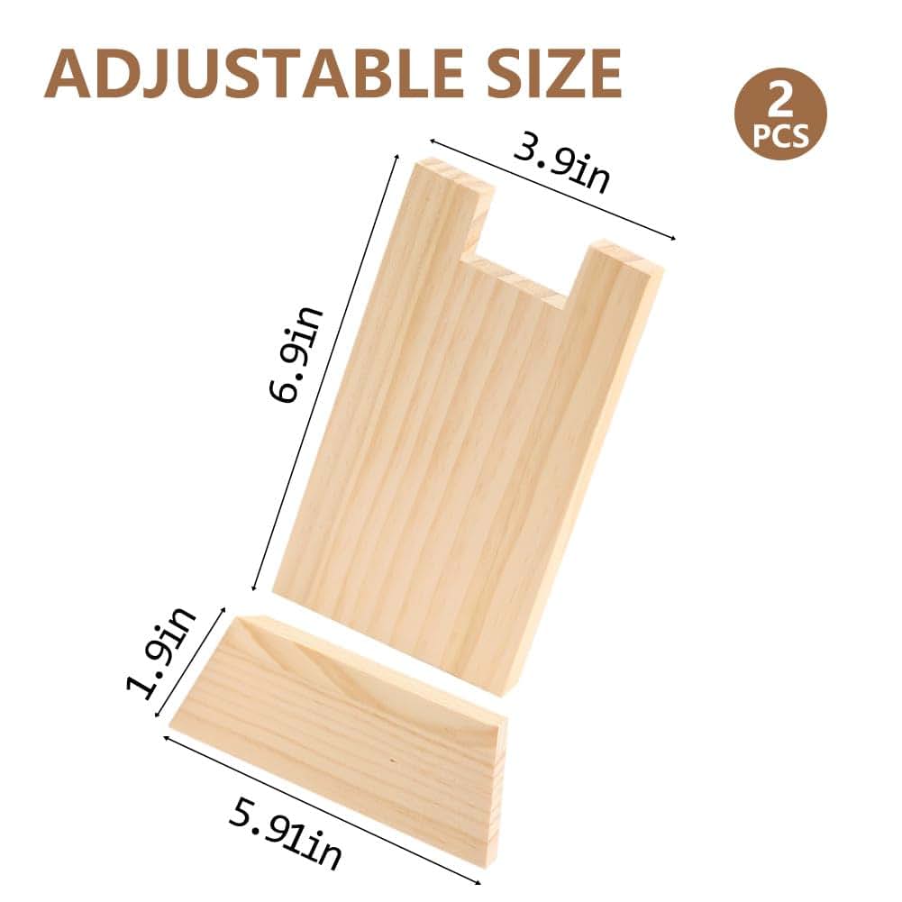 Wooden Couch Wall Stoppers 2 Pack, Adjustable Furniture Wall Protectors (Square)