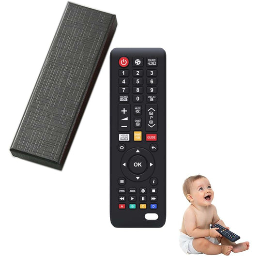 BabyOneStop Remote Control Teething Toy for Babies 6-12 Months, Silicone Chew Toy with Suction Base