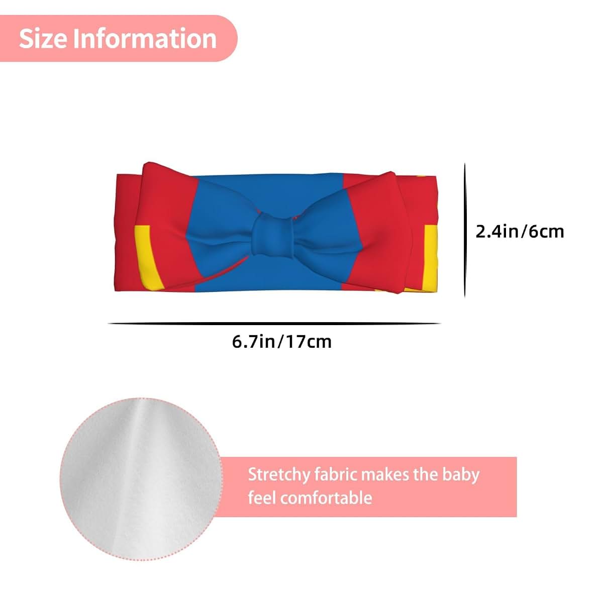 XZDZDX Mongolian Flag Infant Baby Headband Soft Polyester Knot Bow Headwrap (photo 3)