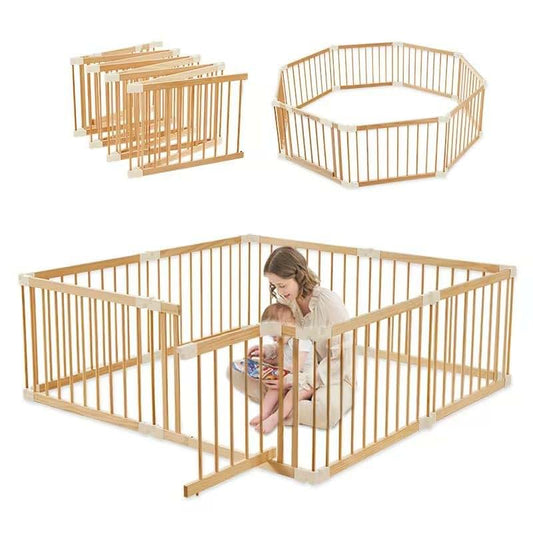 Smilebaby Large Wooden Playpen With Door And Gate