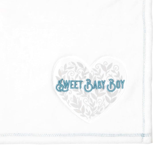 Pavilion Gift Company Sweet Baby Boy Plush Baby Blanket Throw