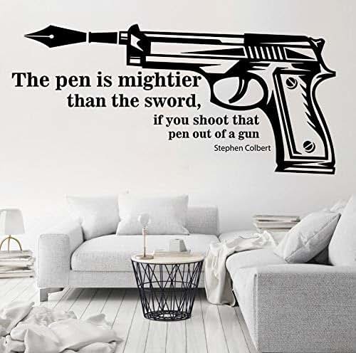 All Things Valuable Pen Is Mightier Than The Sword Wall Decal Art