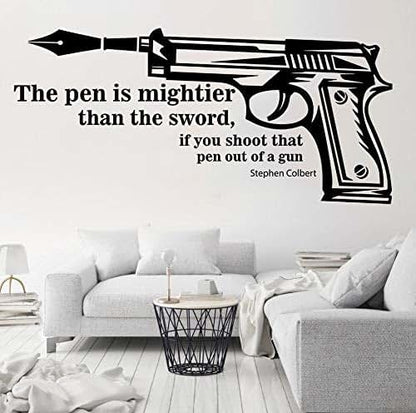 All Things Valuable Pen Is Mightier Than The Sword Wall Decal Art