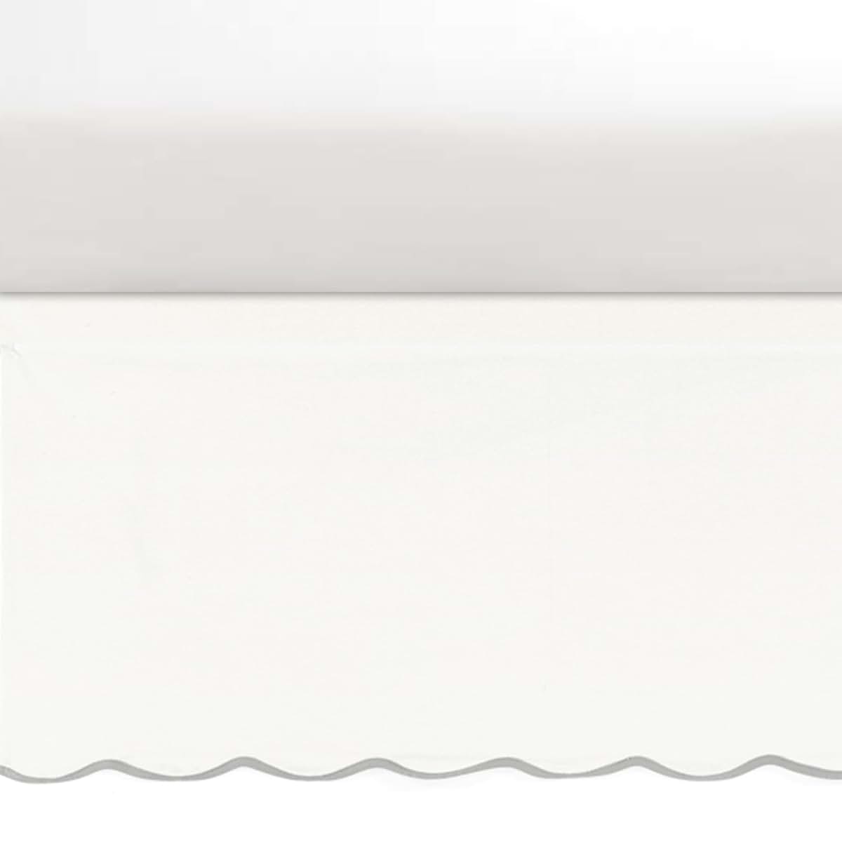 Lush Decor Coastal Chic Scalloped Edge Baby Crib Skirt Single 28" W x 52" L + 16" Drop Gray - White Crib Skirt - Baby (photo 2)