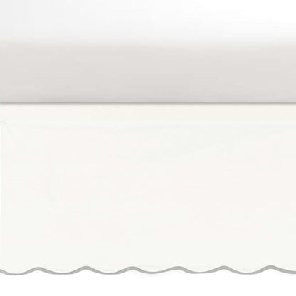 Lush Decor Coastal Chic Scalloped Edge Baby Crib Skirt Single 28" W x 52" L + 16" Drop Gray - White Crib Skirt - Baby (photo 2)