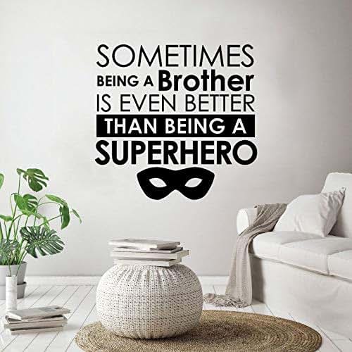 All Things Valuable Brother Life Wall Decal Sibling Quote Vinyl Sticker 30x30 Inch