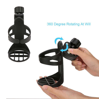 Keenso 360 Degree Universal Stroller Cup Holder, Bottle Storage Rack, PP Material