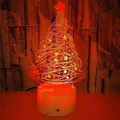 Jinnwell 3D Christmas Tree Night Light Lamp Illusion for Decorative Use