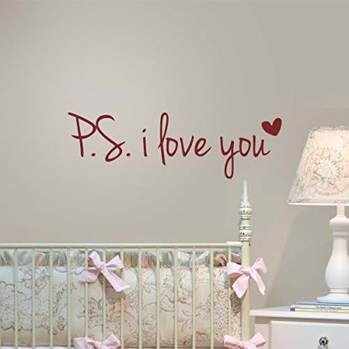 DigTour WallArt Ps I Love You Vinyl Wall Decal In White (photo 2)