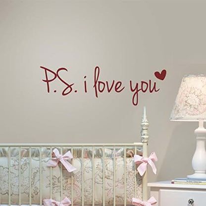 DigTour WallArt Ps I Love You Vinyl Wall Decal In White (photo 2)