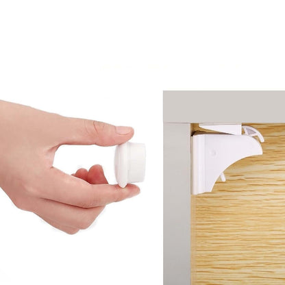 DOMILE Magnetic Cabinet Locks 4 Pack Hidden Adhesive