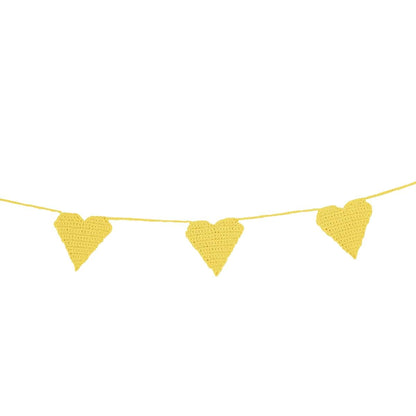 Stephan Baby Cotton Crochet Nursery Garland Yellow Hearts