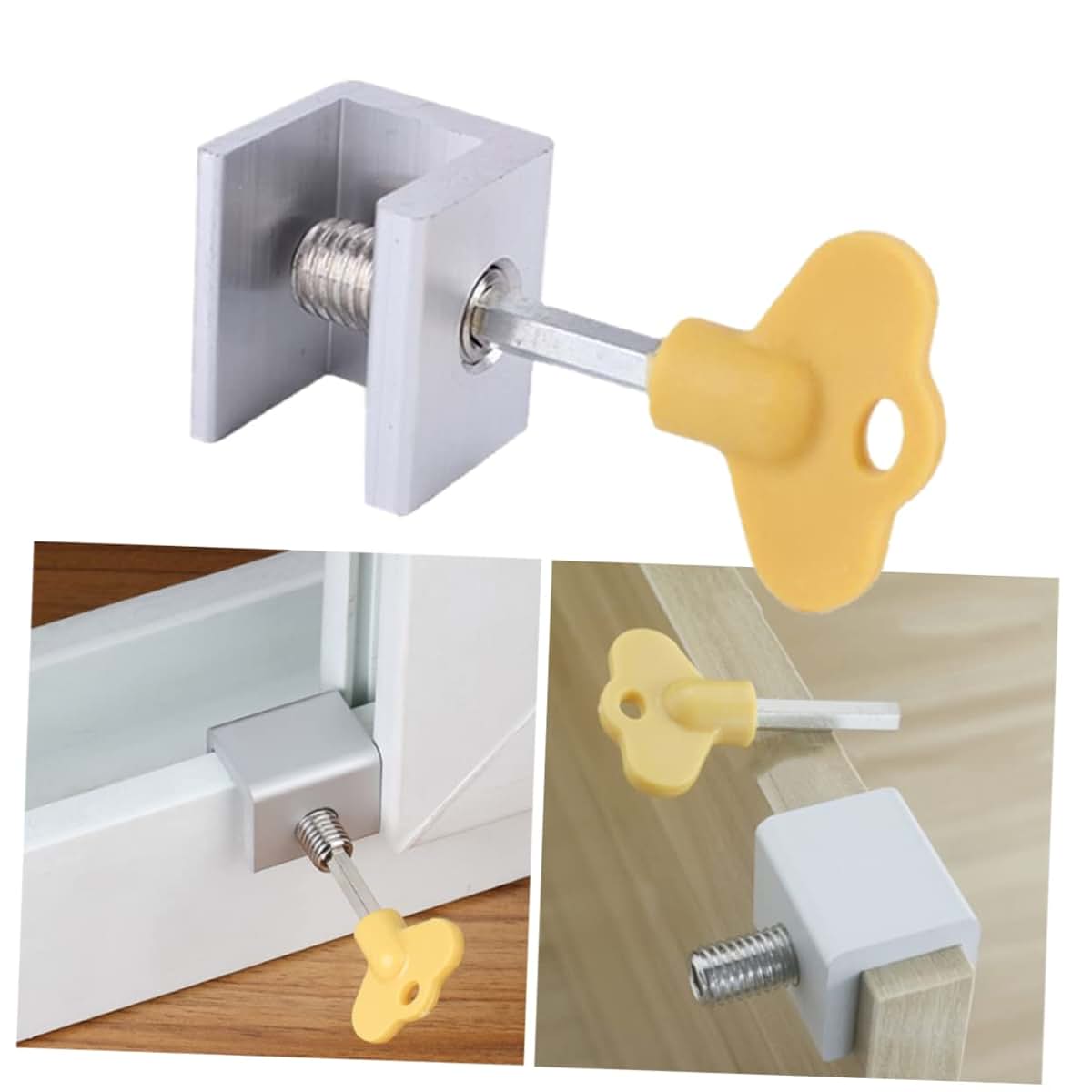 MERRYHAPY Window Safety Lock Buckle, 2 Pack, Aluminium Alloy