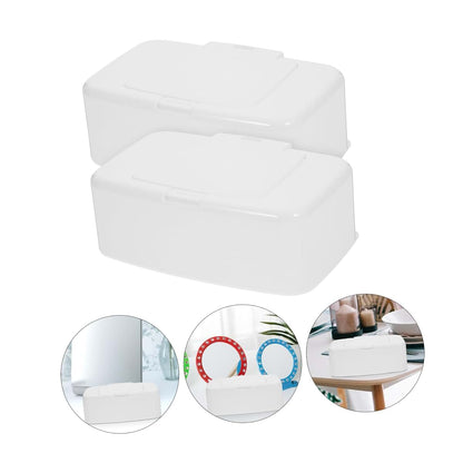 Amosfun Portable Wipes Dispenser Refillable Wet Wipe Holder, 2 Pack