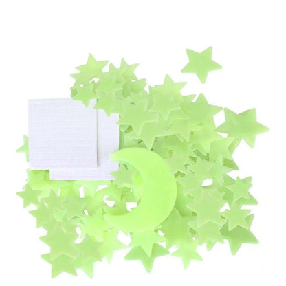 Glow-in-The-Dark Stars and Moon Wall Decor Set