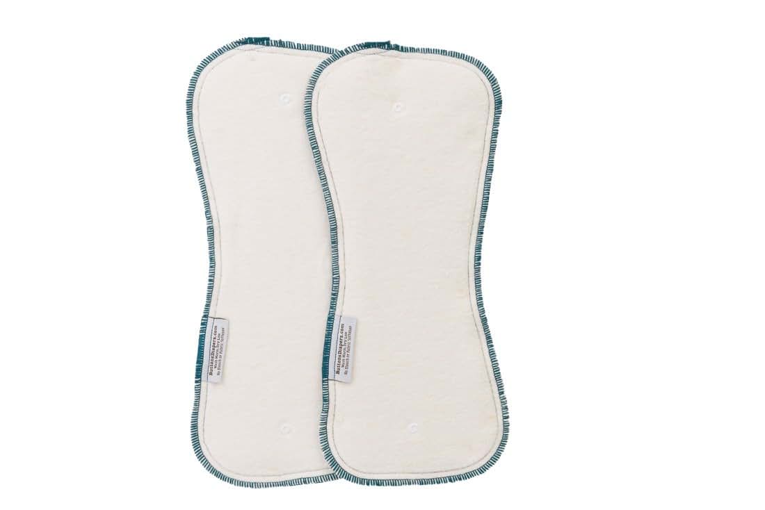Buttons Diapers Buttons Hemp/Organic Cotton Diaper Inserts - Nighttime - 2 Pack (Large)