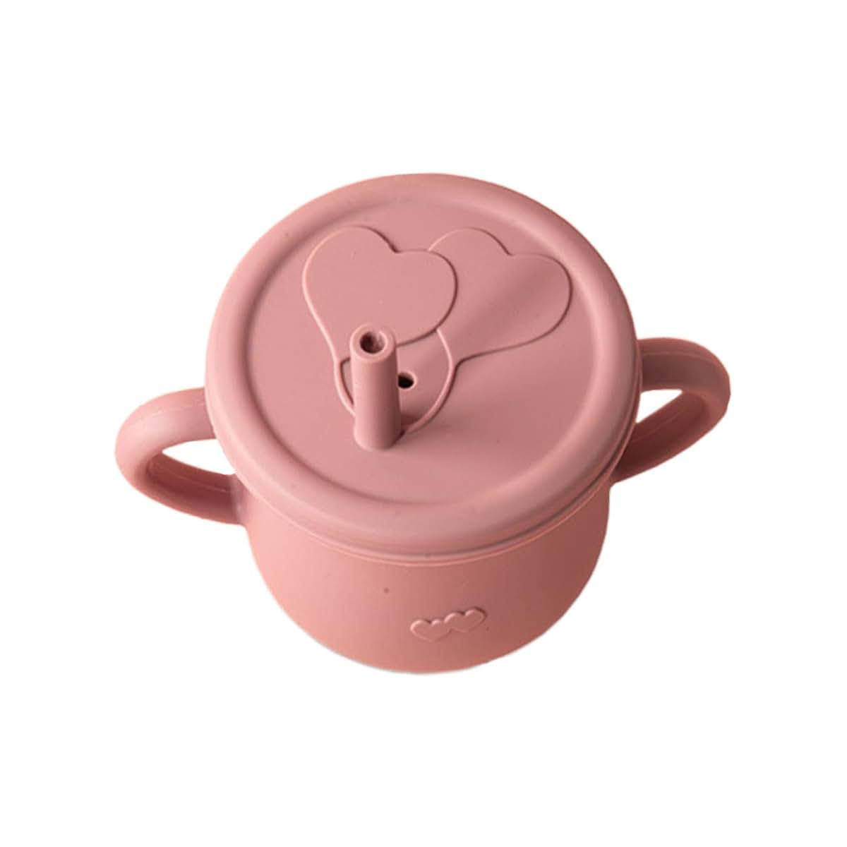 Vaguelly Kids Silicone Straw Training Cup with Double Handles