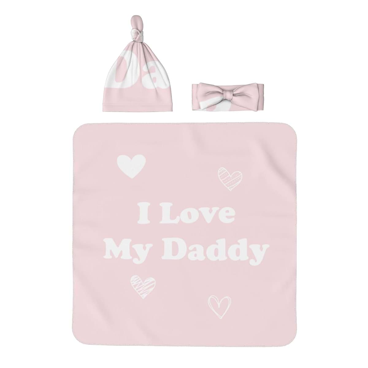HavLik I Love My Daddy Swaddle Blanket And Headband Set