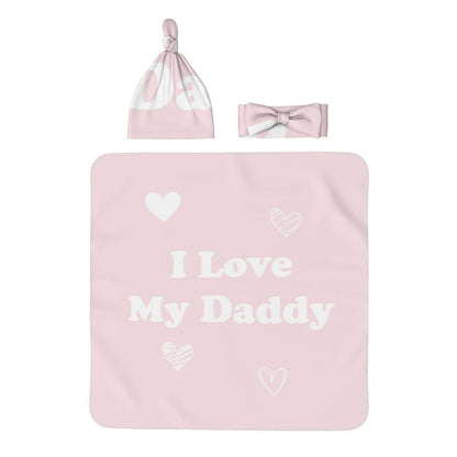 HavLik I Love My Daddy Swaddle Blanket And Headband Set
