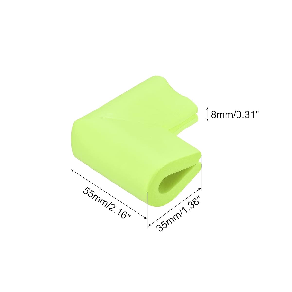 uxcell Corner Guards Edge Protectors, 4-Pack U Foam Safety Bumpers with Self-Adhesive Tape, Grass Green