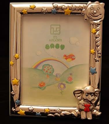 BabyOneStop Sterling Silver Elephant 3D Picture Frame 5 x 7 Made in Italy