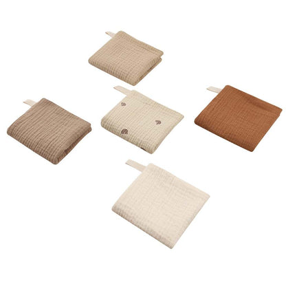 Xegzlh Cotton Gauze Baby Towel Set, 5 Piece Square Washcloths (photo 4)