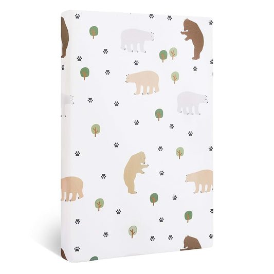 lasoftan Pack and Play Mattress, 38" x 26" Soft Breathable Waterproof Washable with Dinosaur Print