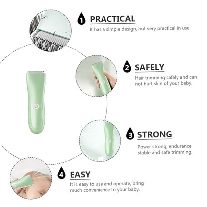 Healifty Baby Hair Clipper, Cordless Rechargeable Trimmer Kit, Light Green