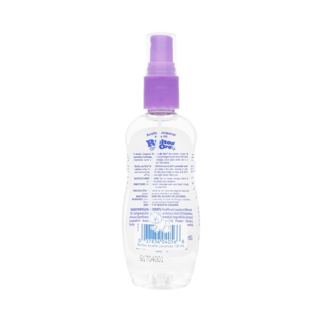 Ricitos De Oro Baby Oil for Skin Care with Lavender & Lettuce