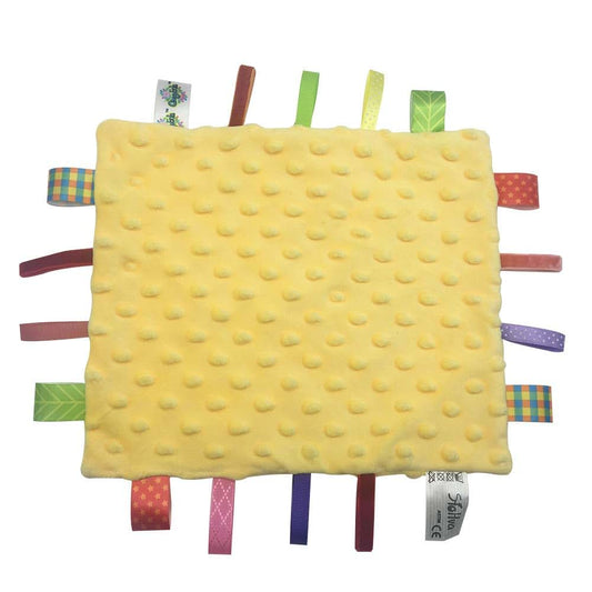 BabyOneStop Colorful Security Tag Blanket with 3D Massage Beans