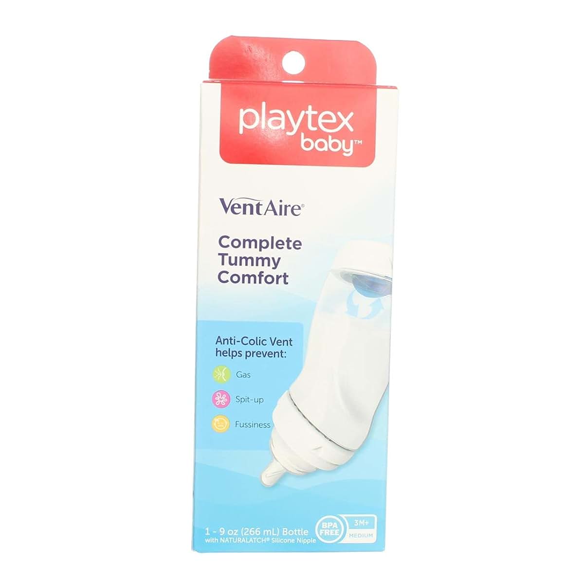 Playtex Ventaire Advanced 9 Oz Bottle With Medium Flow Nipple, 3 Pack