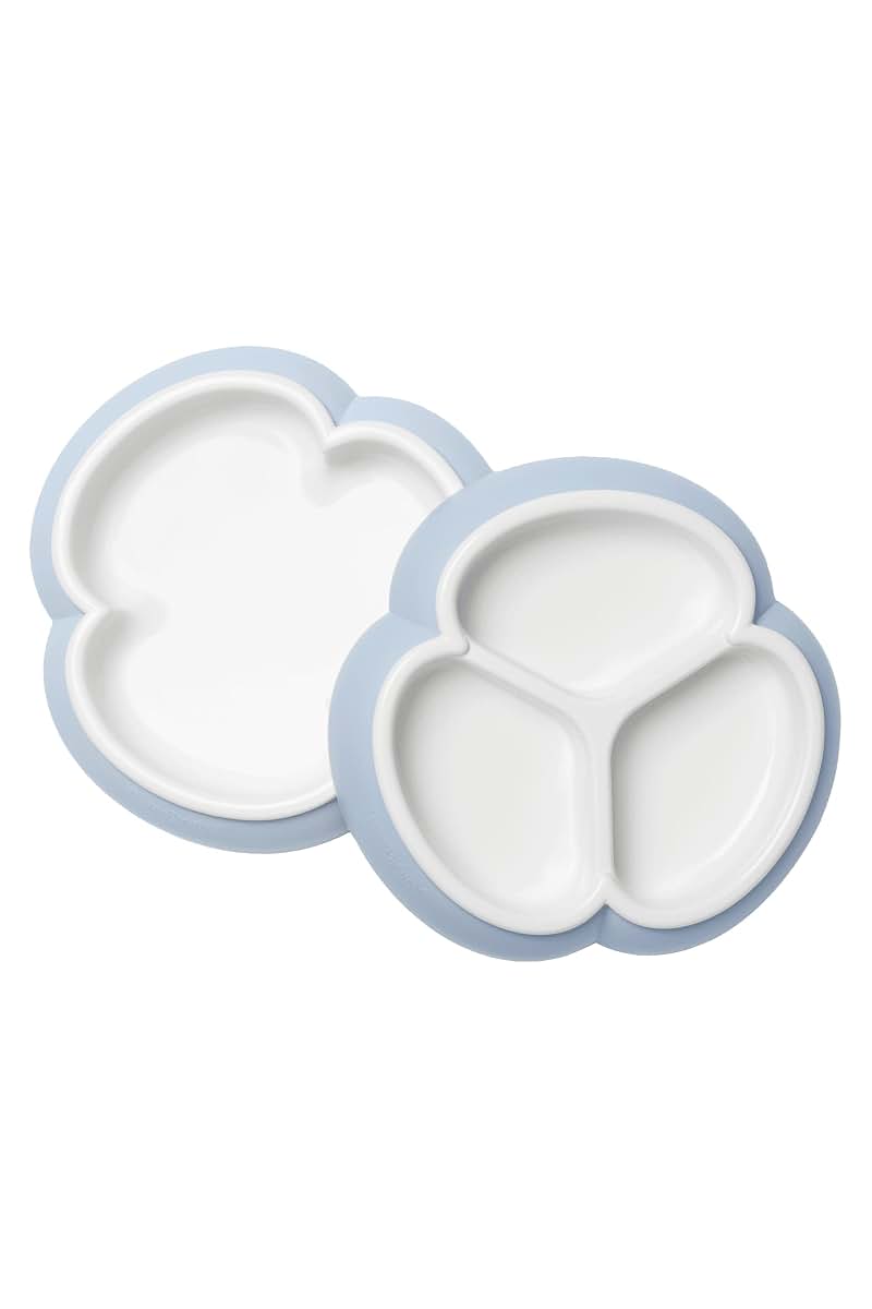 Baby Plate Set, 2 Pack for Young Children in Powder Blue