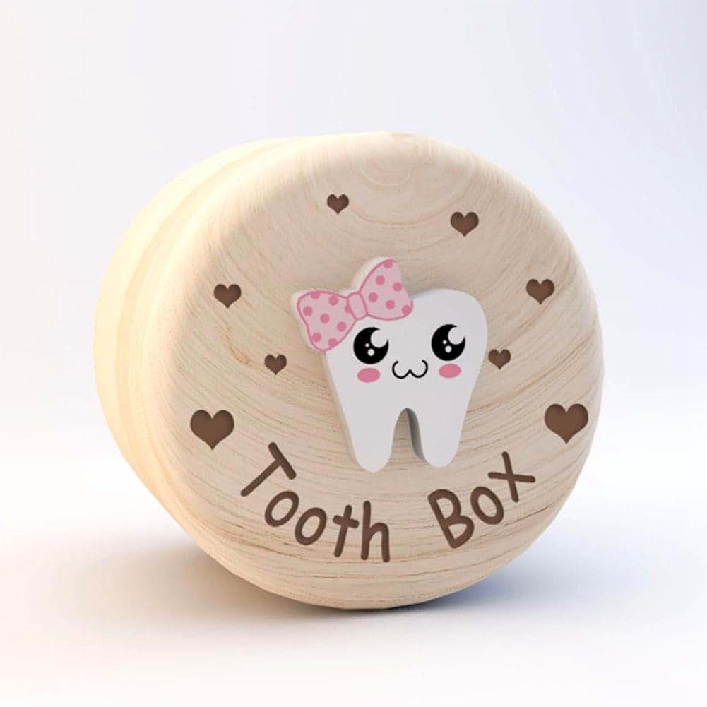 Yarzkrg Wooden Tooth Keepsake Box With 3D Tooth Design (photo 2)