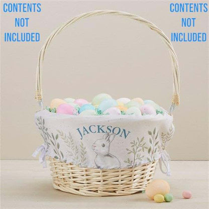 Personalization Universe Floral Bunny Personalized Classic Easter Basket – Cute Bunny Liner – Custom Kids Easter Gift – (photo 2)