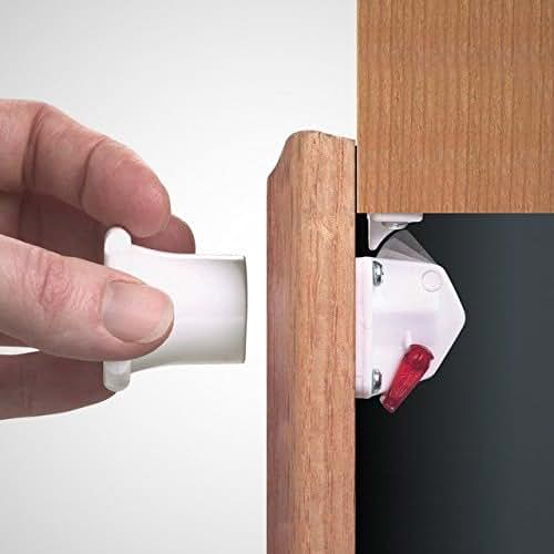 Emuca Invisible Safety Lock Child Lock for Cabinet Doors and Drawers White (photo 2)