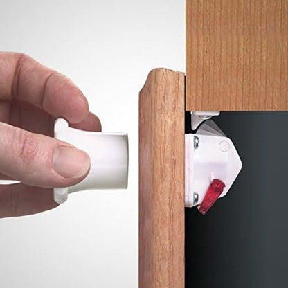Emuca Invisible Safety Lock Child Lock for Cabinet Doors and Drawers White (photo 2)
