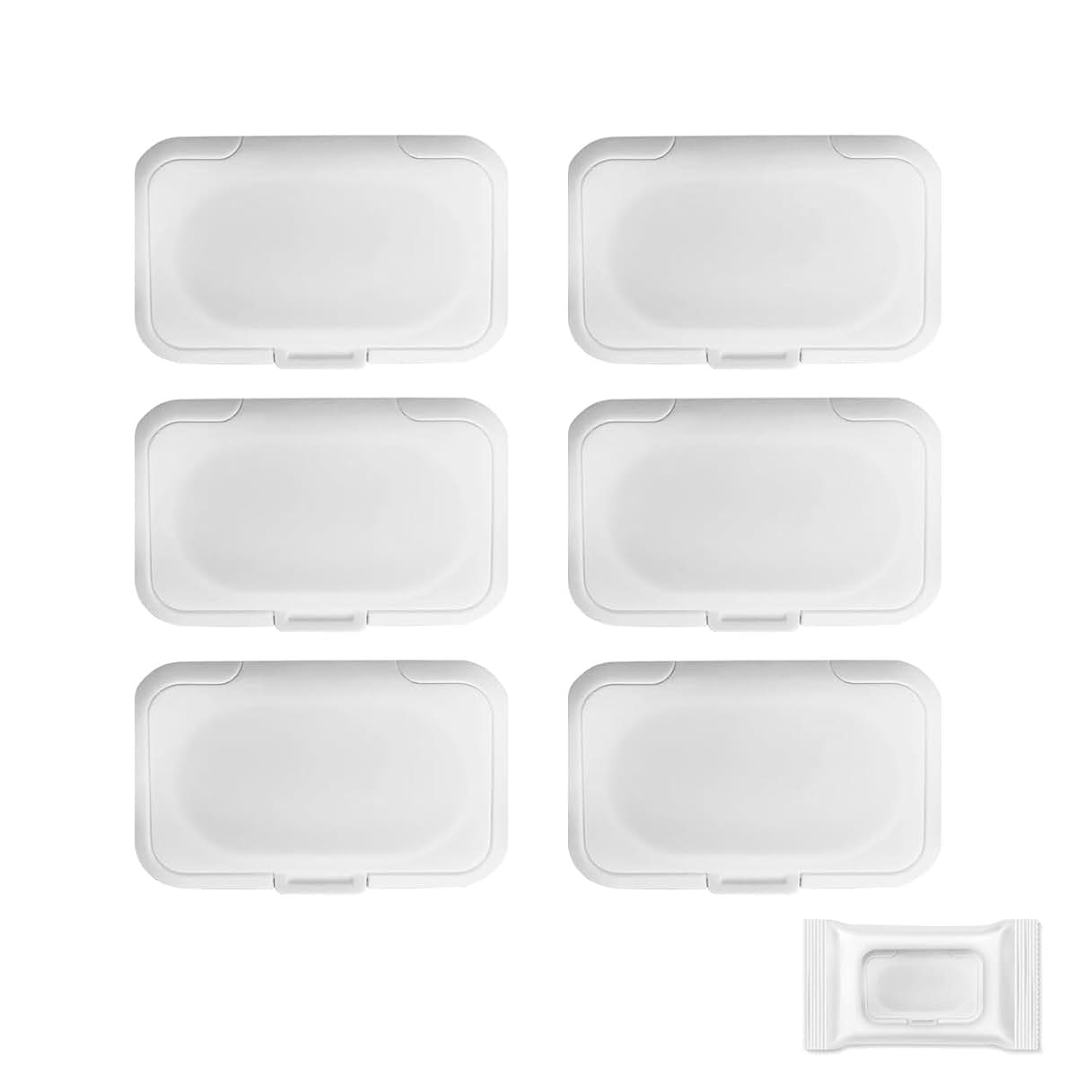 TELADESHX Baby Wet Towel Cover et Towel Cover Flip Cover for Cover Portable Wet Towel Holder Container (White, 6 Pcs)