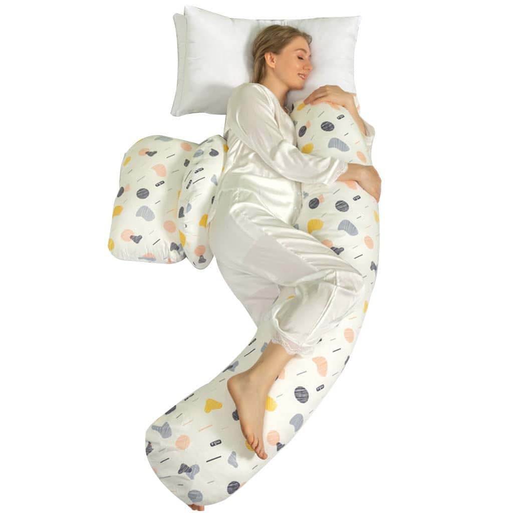 BIENKA Pregnancy Pillow Multifunctional U-Shaped Maternity Pillow. Lumbar Side Sleeper Body Pillow with Removable